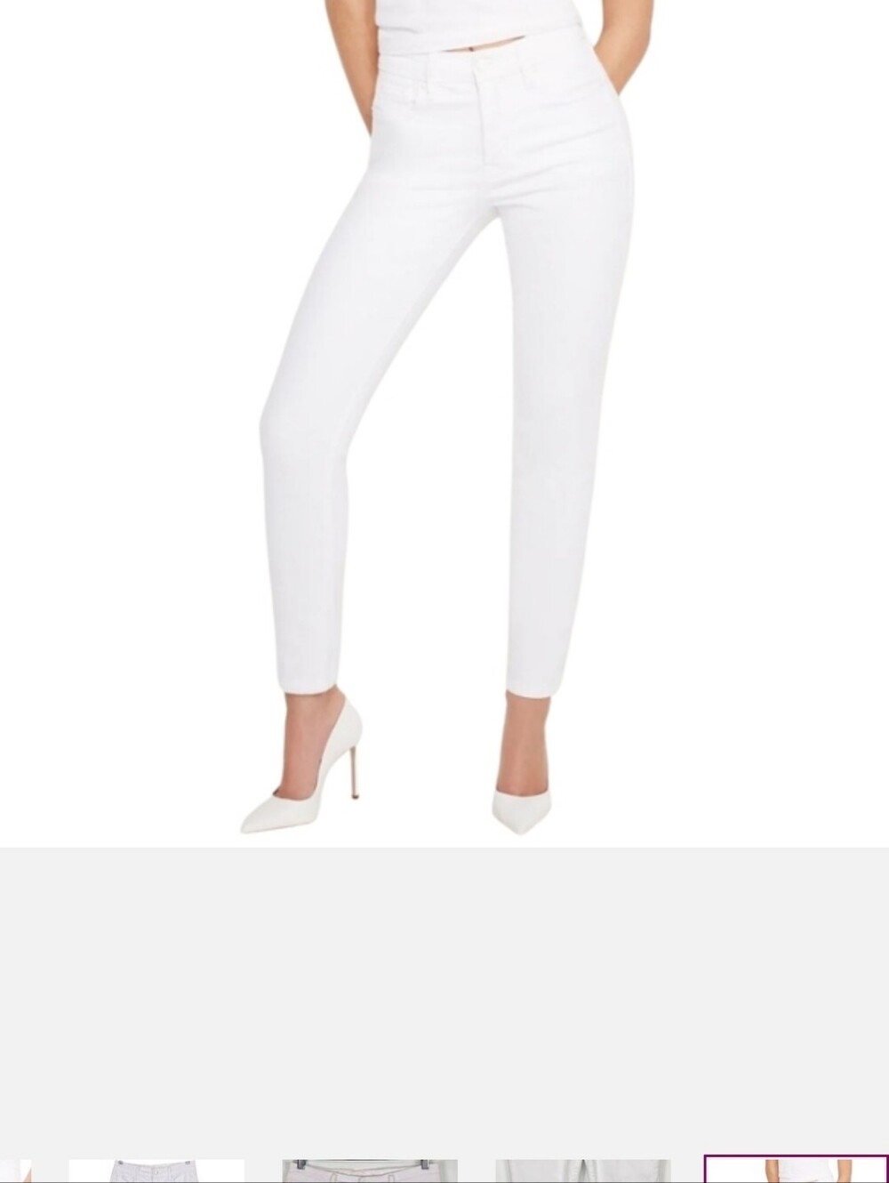 Good American Good Legs Skinny Jeans High Rise Stretch White 30 x 34.5" Inseam